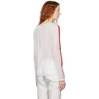 Kanghyuk White Long Sleeve Mesh Crew T-Shirt