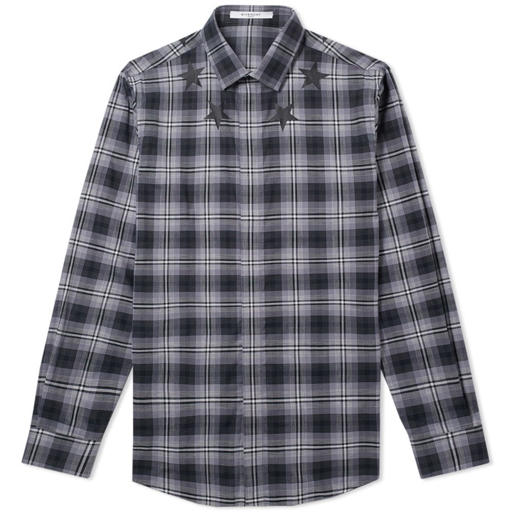 Photo: Givenchy Cuban Fit Star Neck Check Shirt