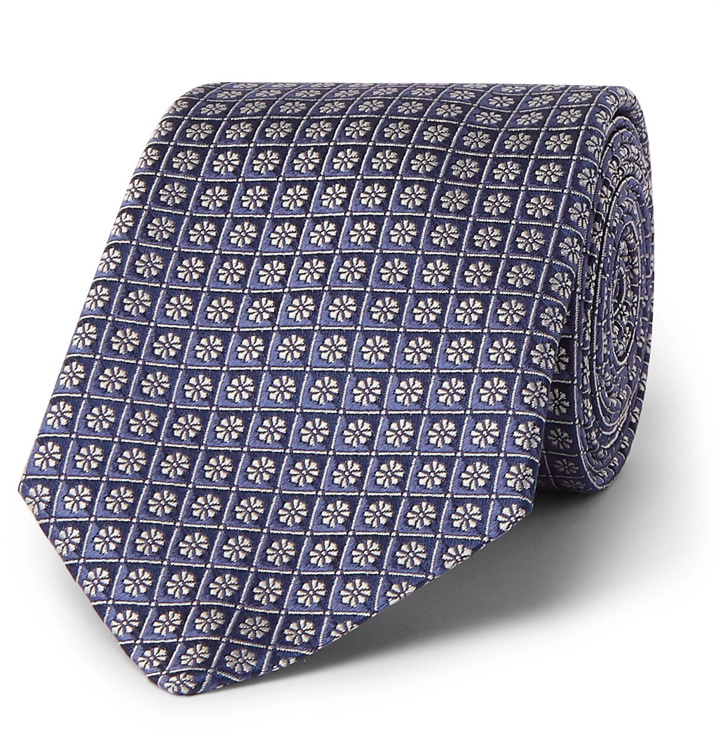 Photo: Canali - 8cm Silk-Jacquard Tie - Blue