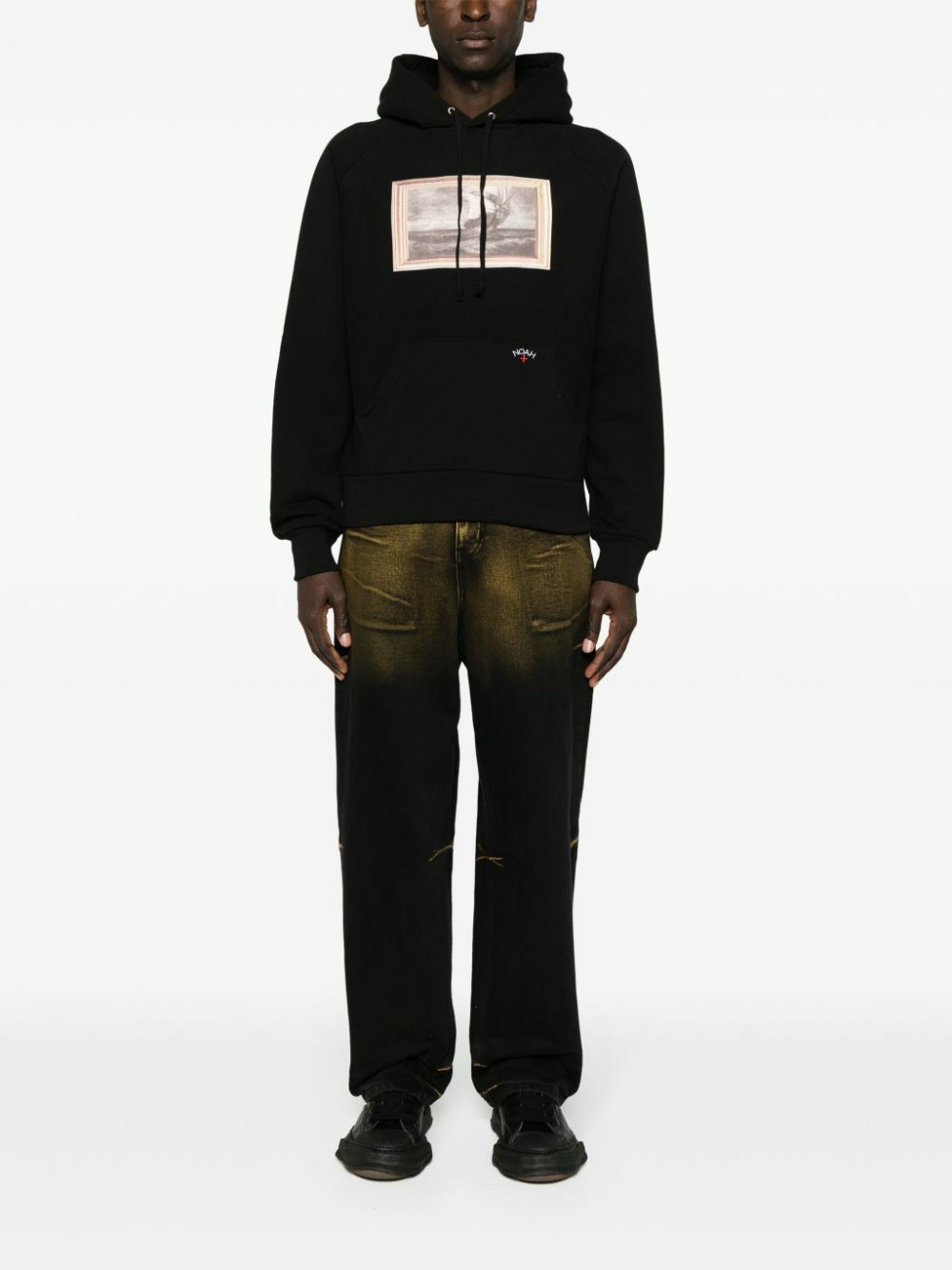NOAH NY X The Cure Black Frame-Print Cotton Hoodie Noah NYC