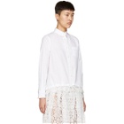 Sacai White Drawstring and Lace Shirt