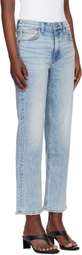 rag & bone Blue Harlow Ankle Straight Jeans