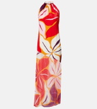 Cala de la Cruz Accasia floral halterneck maxi dress