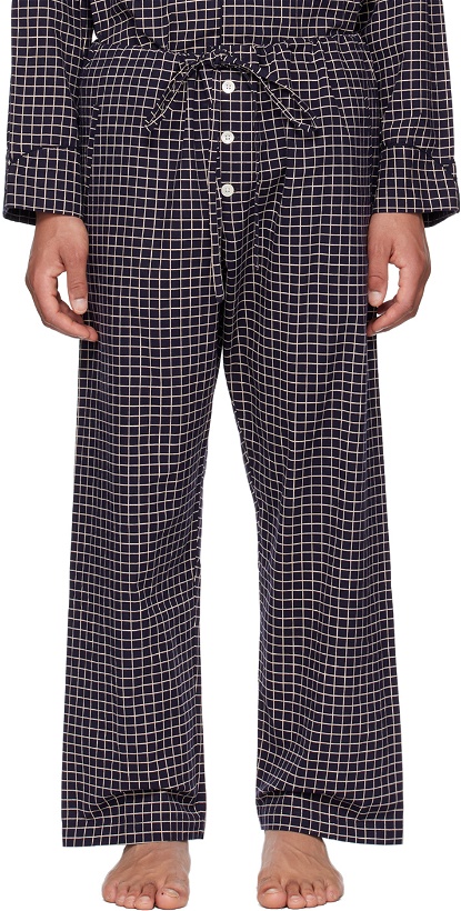 Photo: Bode Navy Grid Pyjama Pants