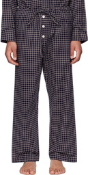 Bode Navy Grid Pyjama Pants