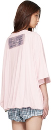 Acne Studios Pink Gathered Logo T-shirt