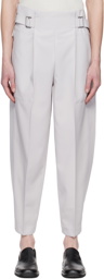 132 5. ISSEY MIYAKE Gray Flat Tuck Trousers
