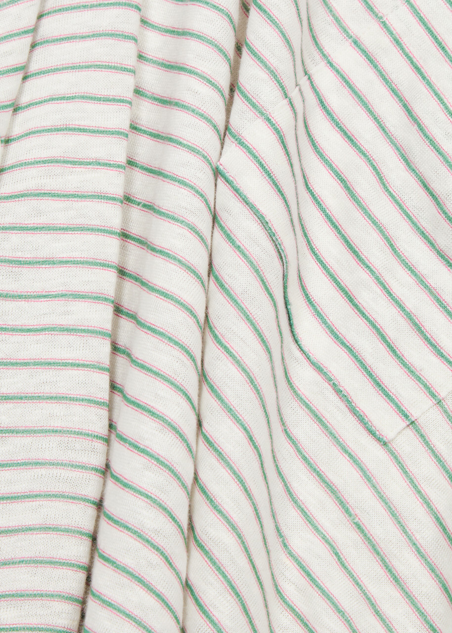 Frame Striped Linen T-shirt Green