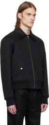 Balmain Black Cotton Vintage 'Balmain' Logo Bomber Jacket