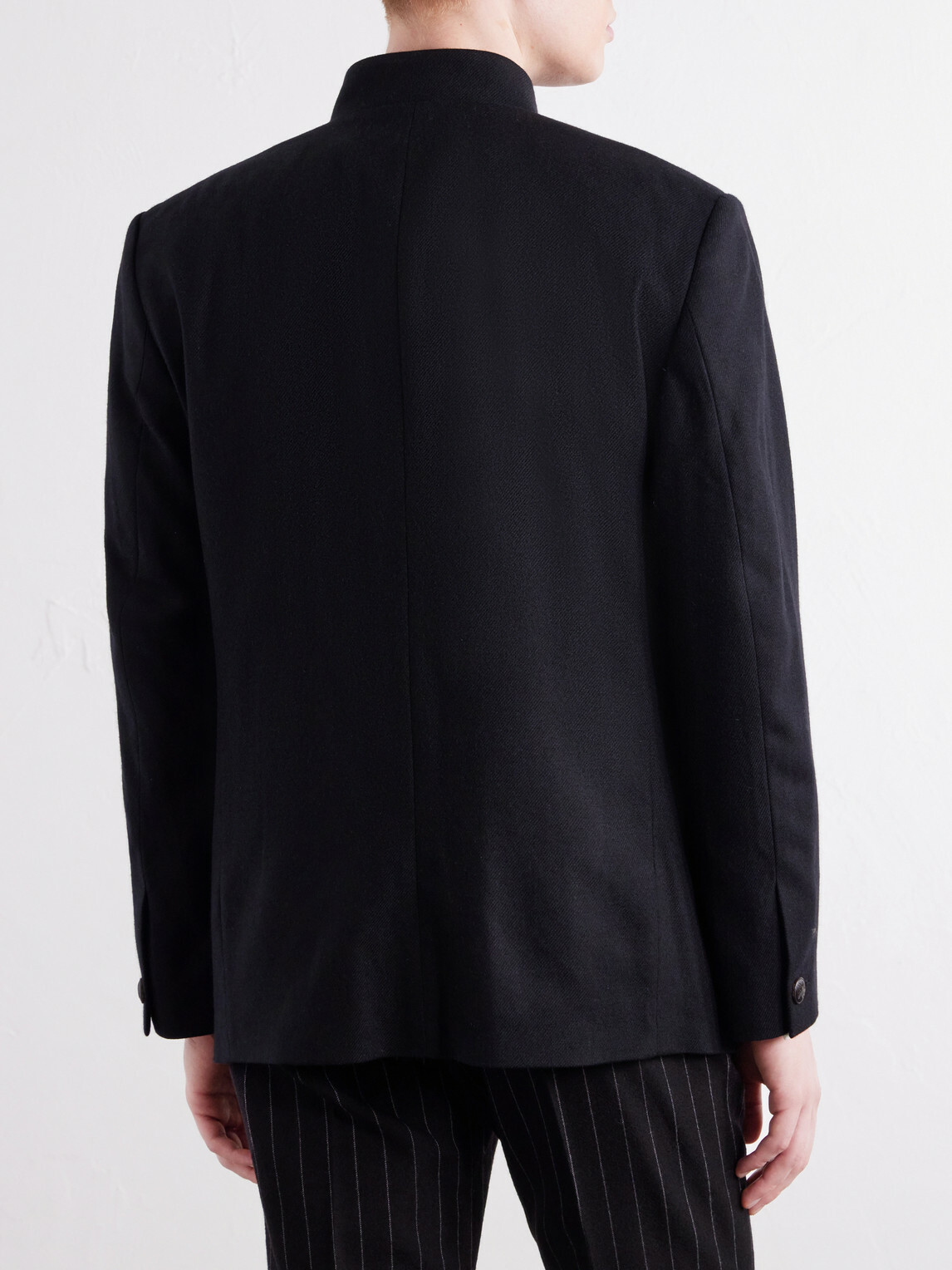 Favourbrook - Nehru Recycled Cashmere-Twill Blazer - Black