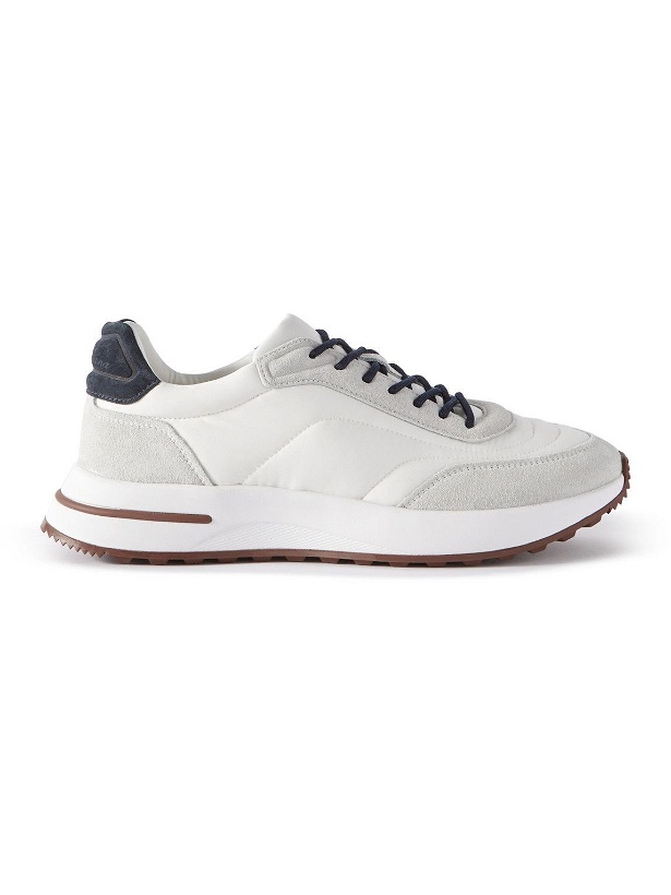 Photo: Loro Piana - Weekend Walk Suede-Trimmed Shell Sneakers - White