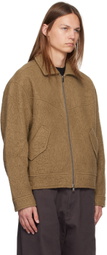 lesugiatelier Brown Wool Bomber Jacket
