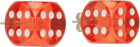 MM6 Maison Margiela Silver & Red Dice Earrings