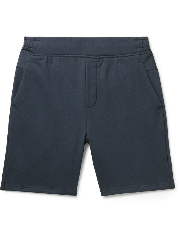 Photo: ON - Straight-Leg Organic Cotton-Jersey Shorts - Blue