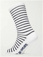 Café du Cycliste - Striped Merino Wool-Blend Cycling Socks - White