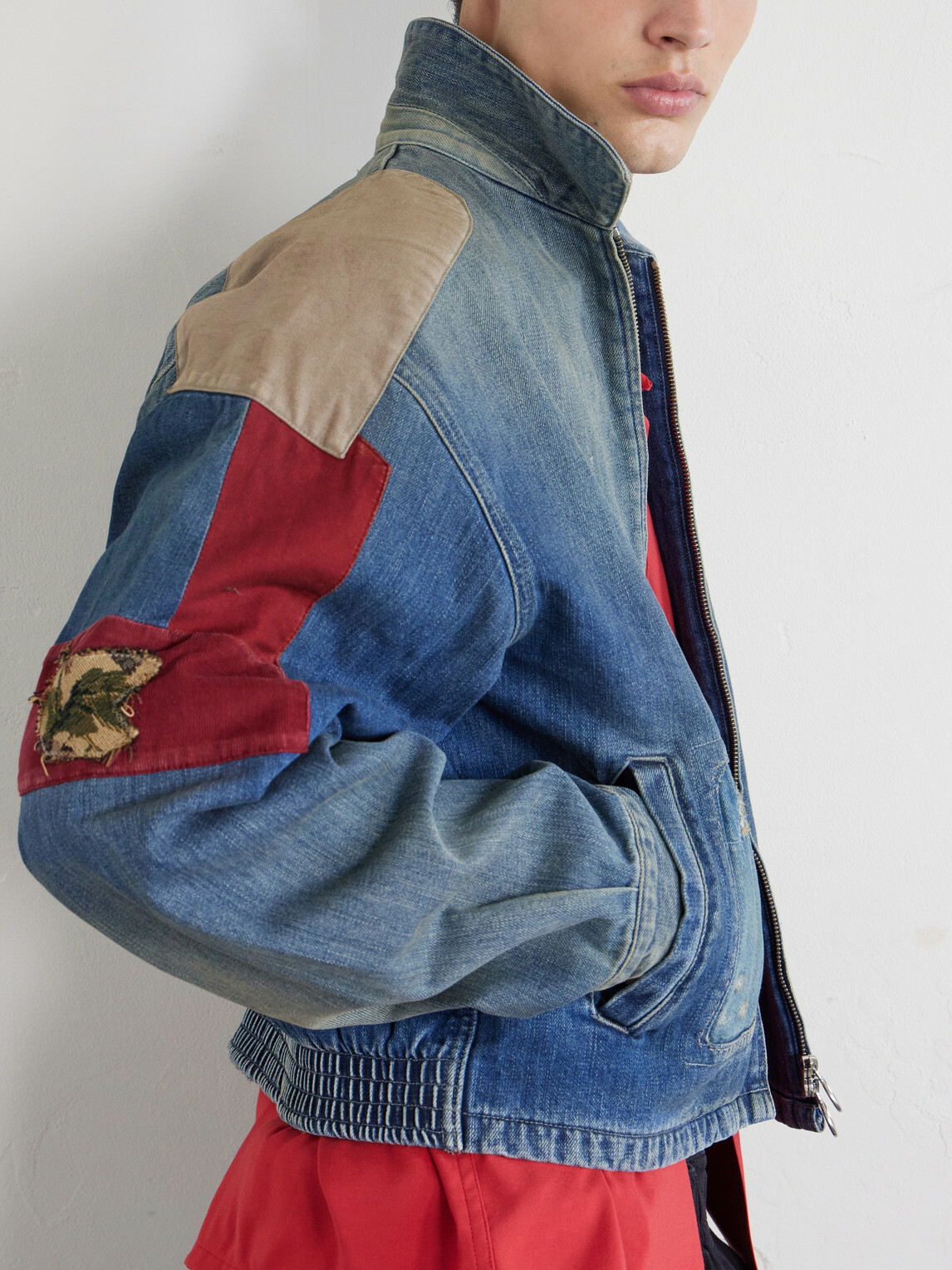 KAPITAL - Distressed Patchwork Denim Jacket - Blue