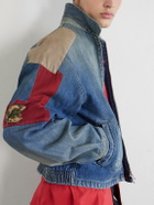 KAPITAL - Distressed Patchwork Denim Jacket - Blue