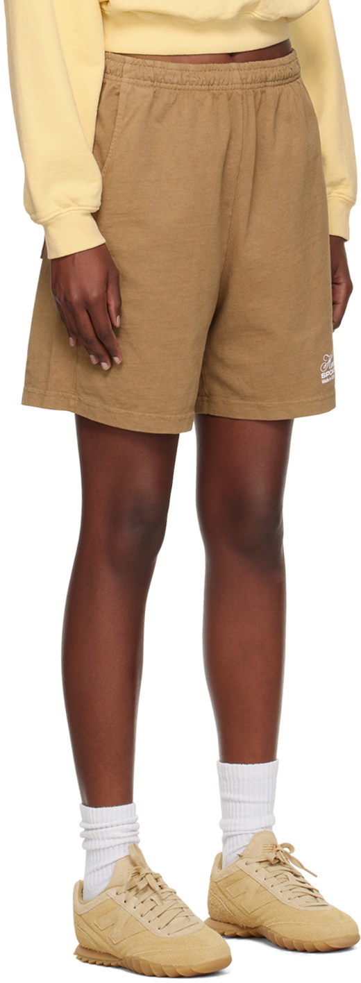 Sporty & Rich Brown 'Made In USA' Gym Shorts Sporty & Rich