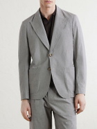 Oliver Spencer - Finsbury Checked Cotton-Blend Seersucker Suit Jacket - Gray
