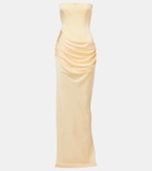 Alex Perry Draped crêpe satin corset dress