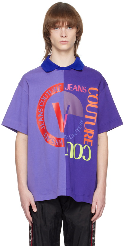 Photo: Versace Jeans Couture Purple Spread Collar Polo