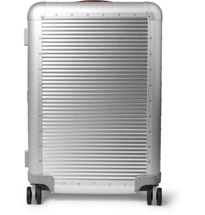 Photo: Fabbrica Pelletterie Milano - Spinner 68cm Leather-Trimmed Aluminium Suitcase - Silver