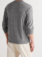 JAMES PERSE - Slim-Fit Mélange Recycled Cotton Sweater - Gray