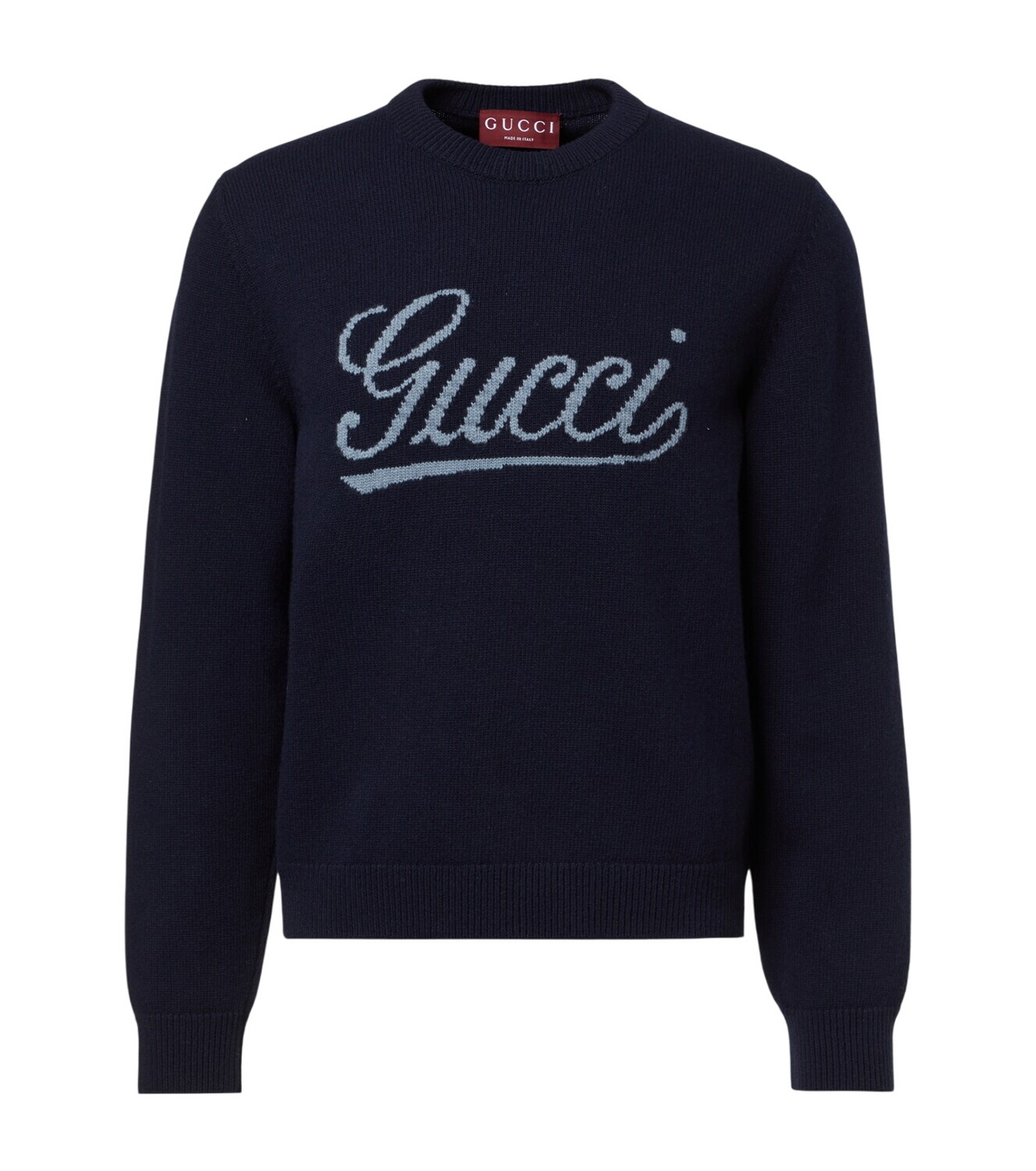 Gucci - Logo-Intarsia Striped Cotton Zip-Up Sweater - Men - Navy Gucci