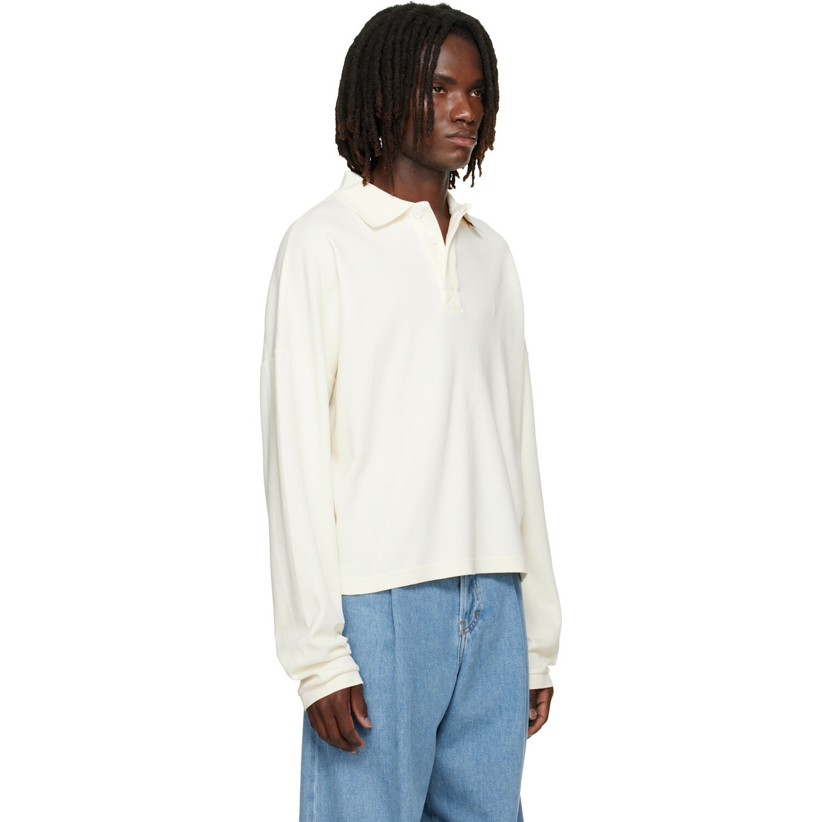 Rhude Off-White Fontaine Long Sleeve Polo