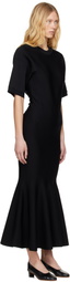 AMI Paris Black Godet Maxi Dress