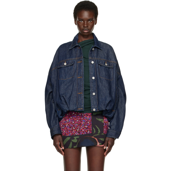 Photo: Dries Van Noten Navy Dropped Shoulder Denim Jacket