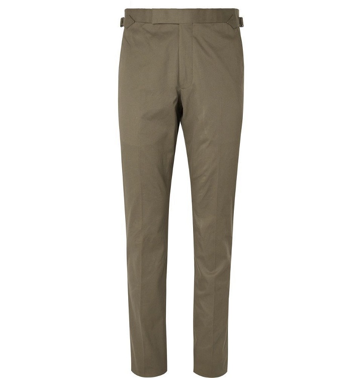 Photo: Richard James - Army-Green Stretch-Cotton Twill Suit Trousers - Green