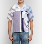 Maison Margiela - Camp-Collar Striped Cotton-Poplin Shirt - Men - Blue