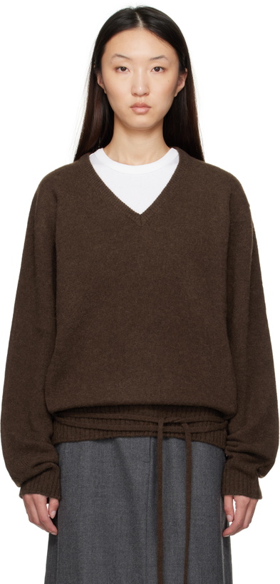 Photo: LE17SEPTEMBRE Brown Alpaca V-Neck Sweater