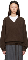 LE17SEPTEMBRE Brown Alpaca V-Neck Sweater