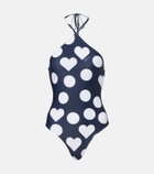 Jacquemus Bastide printed halterneck swimsuit