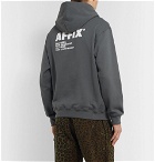 AFFIX - Logo-Print Fleece-Back Cotton-Jersey Hoodie - Gray