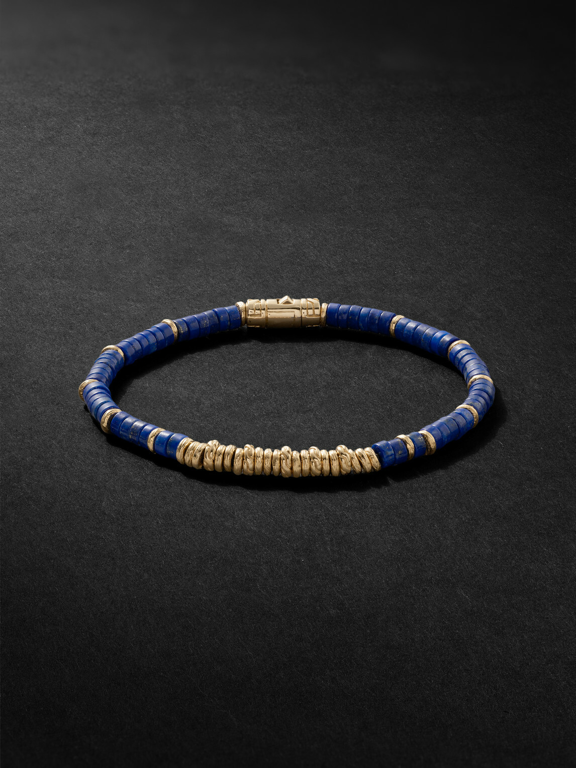 John Hardy - Gold Lapis Lazuli Heishi Beaded Bracelet - Blue