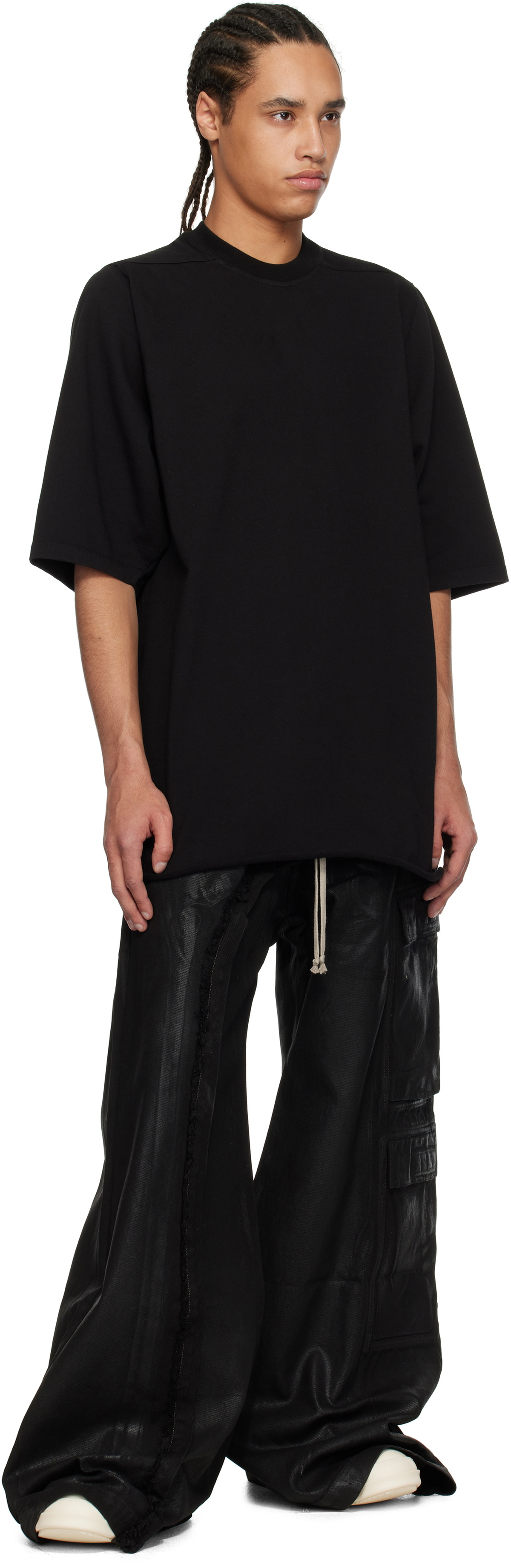 Rick Owens DRKSHDW Black Hollywood Imbalanced Double Cargo