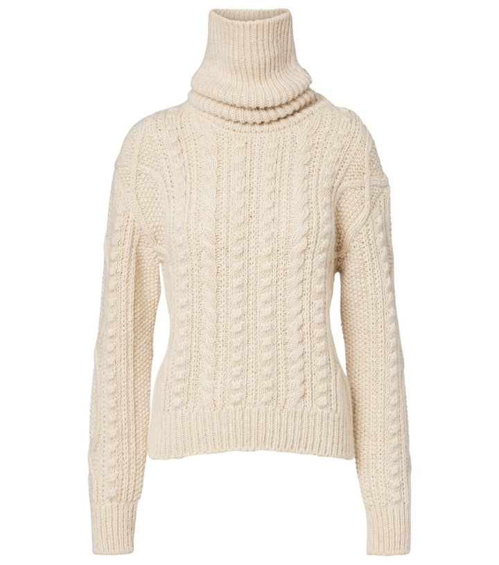 Photo: Moncler Grenoble Cable-knit wool and mohair-blend turtleneck sweater
