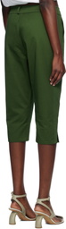 Renaissance Renaissance Green Sami Cropped Gabardine Trousers