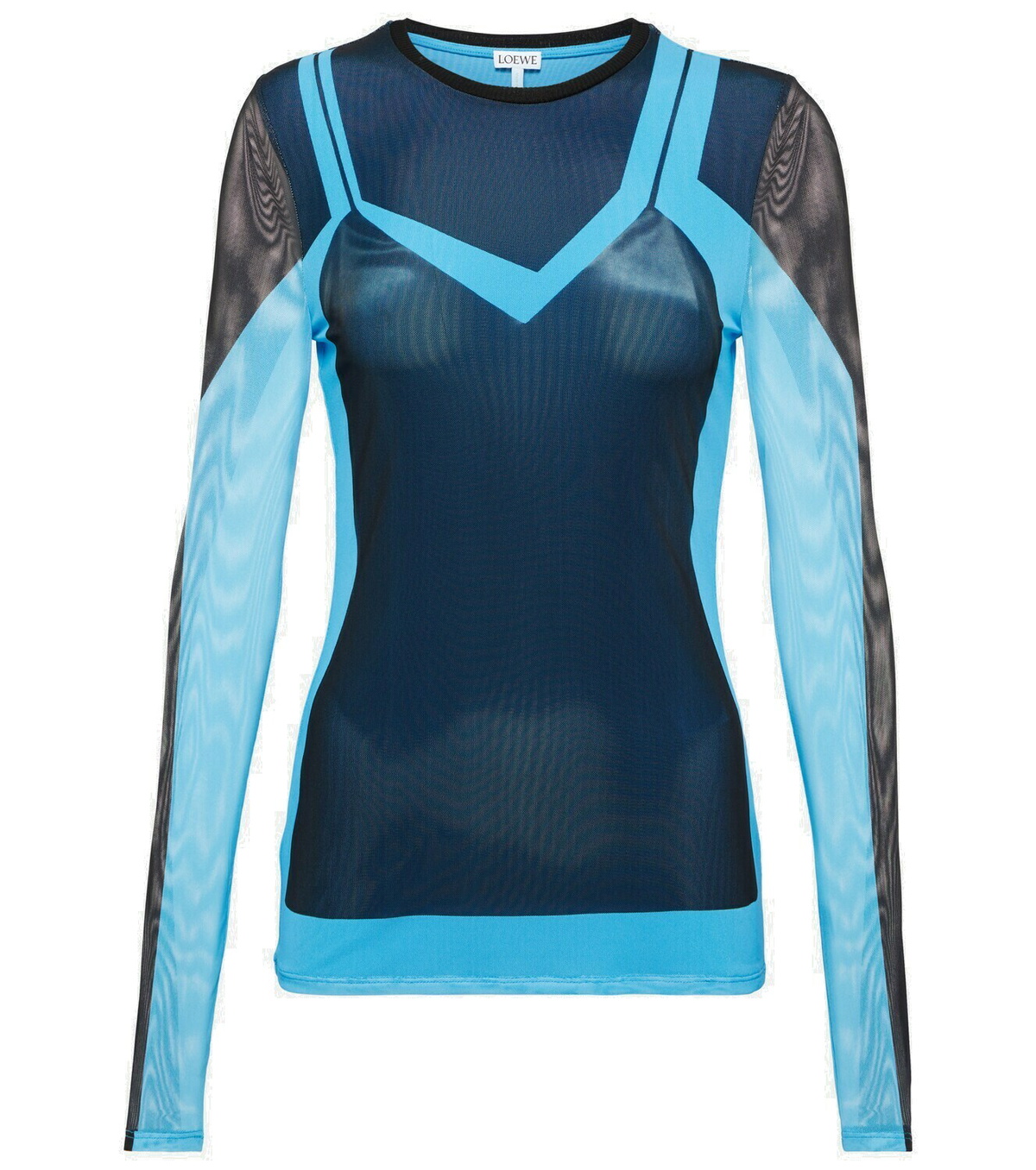 Loewe Printed mesh long-sleeved top Loewe