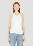 Curved Rib Tank Top in White