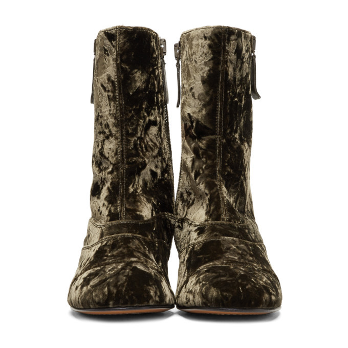Chloe Brown Velvet Lexie Boots