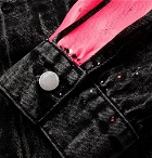 AMIRI - Oversized Striped Paint-Splattered Denim Jacket - Black
