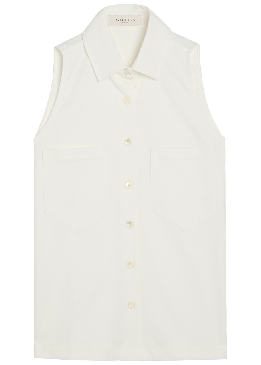 Giuliva Heritage The Emma Stretch-twill Sleeveless Shirt White