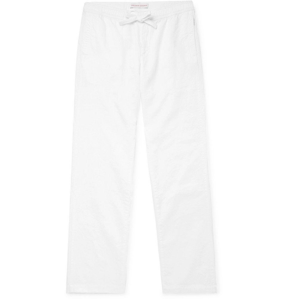 Orlebar Brown - Stoneleigh Linen Drawstring Trousers - Men - White ...