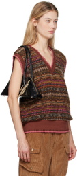 Anna Sui Multicolor Jacquard Vest
