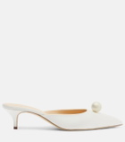 Magda Butrym Faux pearl satin mules