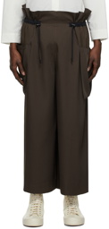 132 5. ISSEY MIYAKE Brown String Gather Trousers